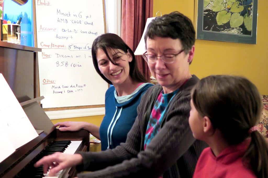 Singing at the piano